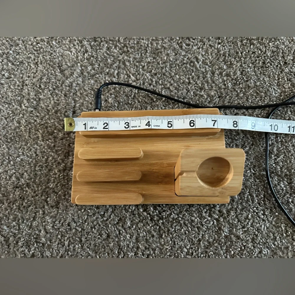 Wooden USB powered device charging station watch phone tablet apple android